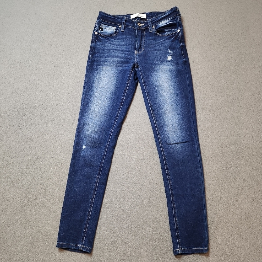 KANCAN Mid Rise Skinny Jeans Distressed Sz 25 / 3 Mendy